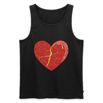 Kintsugi Kintsukuroi Heart - Men's Premium Organic Tank Top - black - Front - AI Model Male 178 light (178cm)