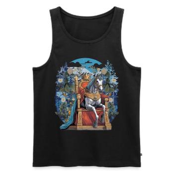 Horse, Prince Charming, Fairy Tale, Horses, Steed, Ruler - Men's Premium Organic Tank Top - black - Front - AI Model Male 178 light (178cm)