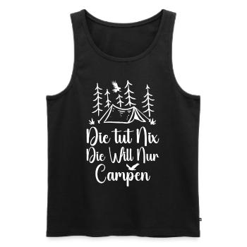 She just wants to camp - Camper & Camping Motorhome - Men's Premium Organic Tank Top - black - Front - AI Model Male 178 light (178cm)