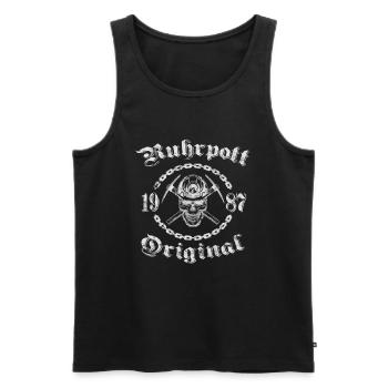 1987 Geburtstag Ruhrpott Original Schädel - Männer Premium Bio Tank Top - Schwarz - Vorne - AI Model Male 178 light (178cm)