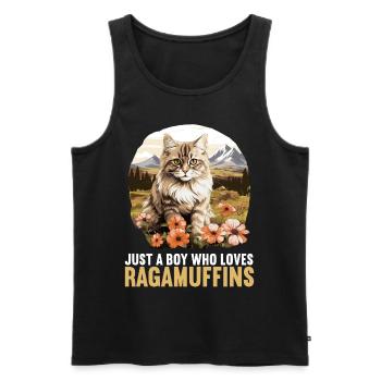 Ragamuffin Chaton Ragamuffin Chat - Débardeur bio Premium Homme - noir - Devant - Michal (187cm)