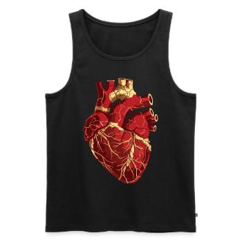 Kintsugi Kintsukuroi Heart - Men's Premium Organic Tank Top - black - Front - AI Model Male 178 light (178cm)