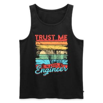Bridge Engineer - Men's Premium Organic Tank Top - black - Front - Michal (187cm)