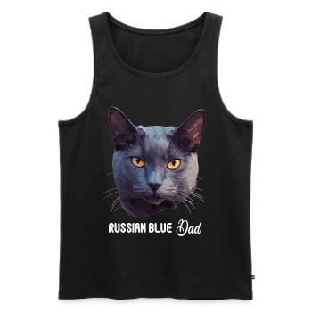 Chat bleu russe Russisch Blau Katze - Débardeur bio Premium Homme - noir - Devant - Michal (187cm)