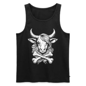 Chemise de bien-être animal : Déclaration de conception de vache - Débardeur bio Premium Homme - noir - Devant - Michal (187cm)