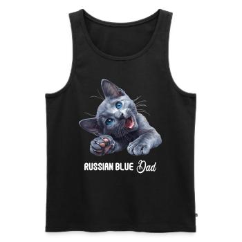 Chat bleu russe Russisch Blau Katze - Débardeur bio Premium Homme - noir - Devant - Michal (187cm)