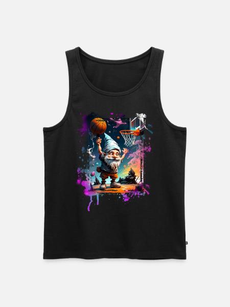 Basketball Gnome - Männer Premium Bio Tank Top - Schwarz