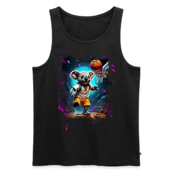 Basketball Koala - Men's Premium Organic Tank Top - black - Front - AI Model Male 178 light (178cm)