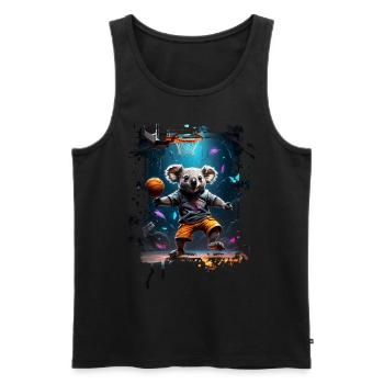 Basketball Koala - Men's Premium Organic Tank Top - black - Front - AI Model Male 178 light (178cm)