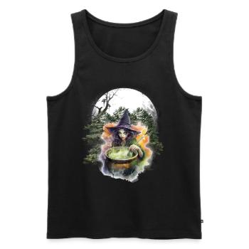 Woodland Witch Halloween Horror Witchcraft Spells - Men's Premium Organic Tank Top - black - Front - Michal (187cm)