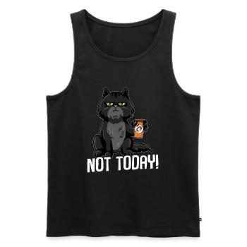 Cat not today BLACK - Men's Premium Organic Tank Top - black - Front - Michal (187cm)