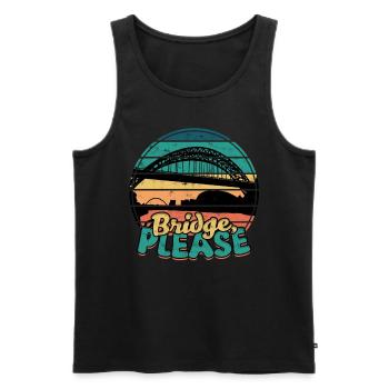 Bridge Engineer Bridge Please - Men's Premium Organic Tank Top - black - Front - AI Model Male 178 light (178cm)