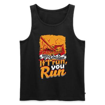 Bridge Civil Engineer if i run, you run - Men's Premium Organic Tank Top - black - Front - Michal (187cm)