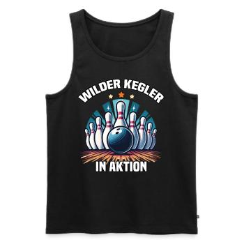 Wild Bowler en action Skittles Bowling Club Design - Débardeur bio Premium Homme - noir - Devant - Michal (187cm)