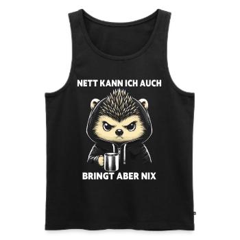 Sympa je peux aussi apporter mais rien n’apporte - Débardeur bio Premium Homme - noir - Devant - Michal (187cm)