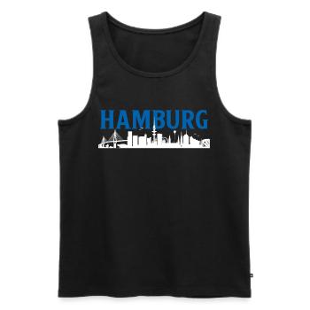 Hambourg Ville hanséatique Allemagne du Nord Bas-allemand - Débardeur bio Premium Homme - noir - Devant - Michal (187cm)