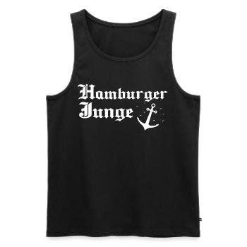 Hambourg Ville hanséatique Allemagne du Nord Bas-allemand - Débardeur bio Premium Homme - noir - Devant - AI Model Male 178 light (178cm)