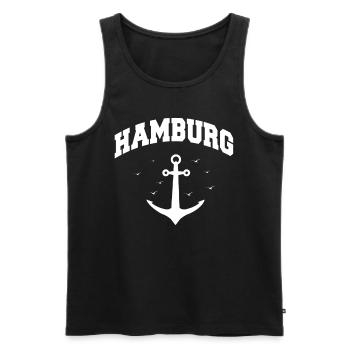 Hamburg Hanseatic City North German Low German - Men's Premium Organic Tank Top - black - Front - AI Model Male 178 light (178cm)
