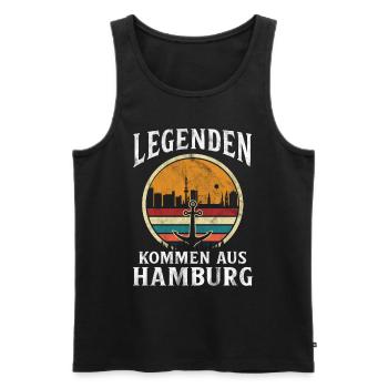 Hambourg Ville hanséatique Allemagne du Nord Bas-allemand - Débardeur bio Premium Homme - noir - Devant - Michal (187cm)