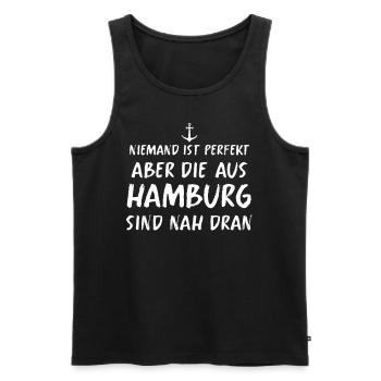 Hambourg Ville hanséatique Allemagne du Nord Bas-allemand - Débardeur bio Premium Homme - noir - Devant - Michal (187cm)