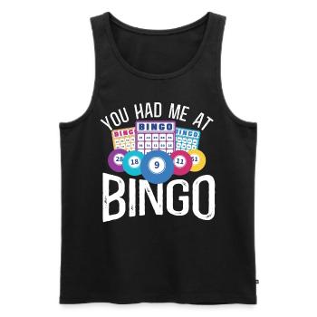 Fille de joueur de bingo à laquelle vous m’avez eu - Débardeur bio Premium Homme - noir - Devant - Michal (187cm)