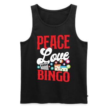 Joueur De Bingo Fille Paix Amour Bingo - Débardeur bio Premium Homme - noir - Devant - Michal (187cm)