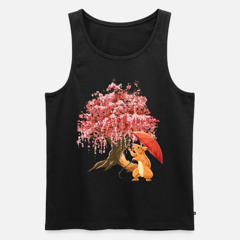 Eichhörnchen Regenschirm Wald - Männer Premium Bio Tank Top - Schwarz