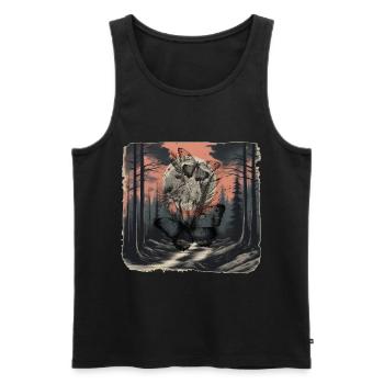 Forêt, Sombre, Insectes, Papillon, Papillon, Nature - Débardeur bio Premium Homme - noir - Devant - Michal (187cm)