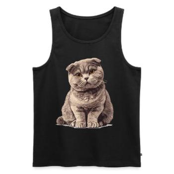 Scottish Fold Kätzchen Scottish Fold Katze - Männer Premium Bio Tank Top - Schwarz - Vorne - AI Model Male 178 light (178cm)