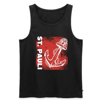 Hamburg Tshirt Geschenk Moin Hamburch Fußball - Männer Premium Bio Tank Top - Schwarz - Vorne - AI Model Male 178 light (178cm)