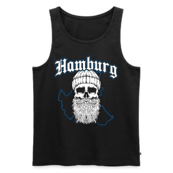 Hamburg Tshirt Geschenk Moin Hamburch Fußball - Männer Premium Bio Tank Top - Schwarz - Vorne - AI Model Male 178 light (178cm)