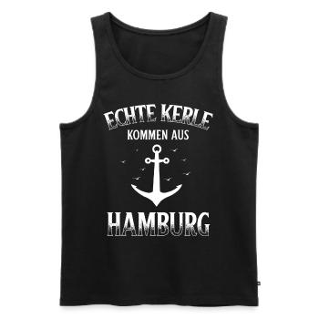 Hamburg Tshirt Geschenk Moin Hamburch Fußball - Männer Premium Bio Tank Top - Schwarz - Vorne - AI Model Male 178 light (178cm)