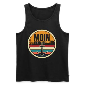 Hamburg Tshirt Geschenk Moin Hamburch Fußball - Männer Premium Bio Tank Top - Schwarz - Vorne - AI Model Male 178 light (178cm)