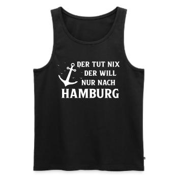 Hamburg Tshirt Geschenk Moin Hamburch Fußball - Männer Premium Bio Tank Top - Schwarz - Vorne - AI Model Male 178 light (178cm)