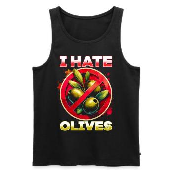I hate olives - Men's Premium Organic Tank Top - black - Front - Michal (187cm)
