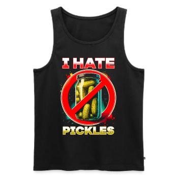 I hate pickles - Men's Premium Organic Tank Top - black - Front - Michal (187cm)
