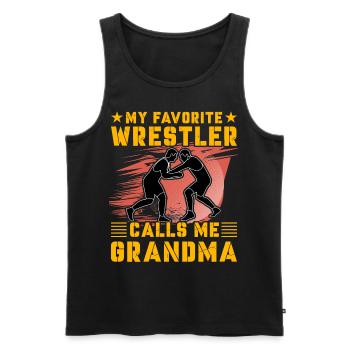 My favorite Wrestler calls me Grandma - Männer Premium Bio Tank Top - Schwarz - Vorne - Michal (187cm)