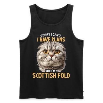 Scottish Fold Kätzchen Scottish Fold Katze - Männer Premium Bio Tank Top - Schwarz - Vorne - AI Model Male 178 light (178cm)