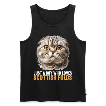 Scottish Fold Kätzchen Scottish Fold Katze - Männer Premium Bio Tank Top - Schwarz - Vorne - AI Model Male 178 light (178cm)