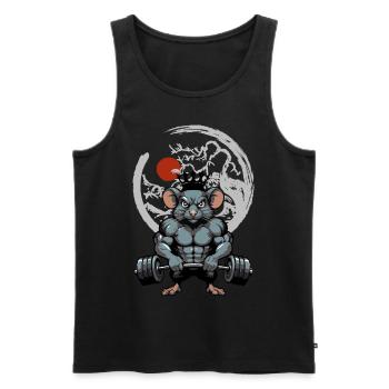 Nager Maus Ratte Muskeln Training - Männer Premium Bio Tank Top - Schwarz - Vorne - Michal (187cm)
