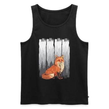 Fuchs Wald Natur - Männer Premium Bio Tank Top - Schwarz - Vorne - Michal (187cm)