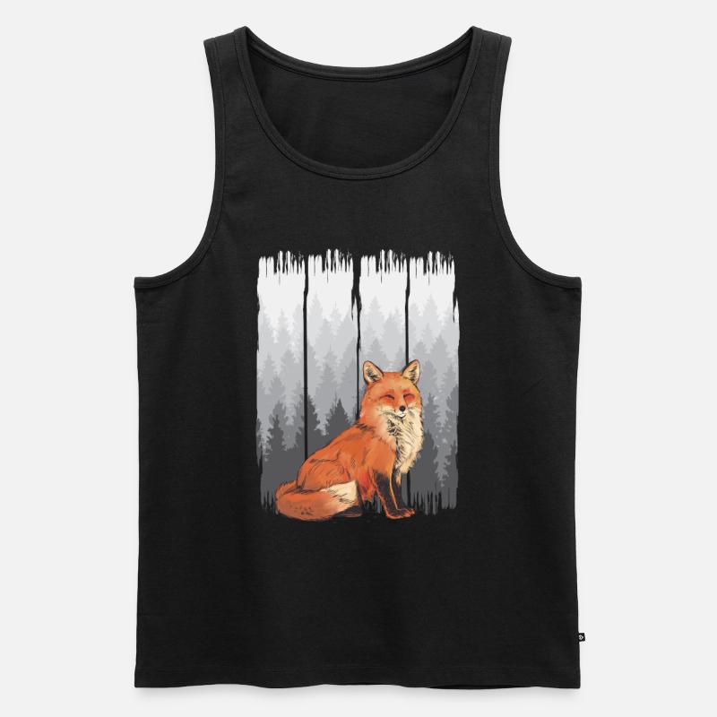 Fuchs Wald Natur - Männer Premium Bio Tank Top - Schwarz