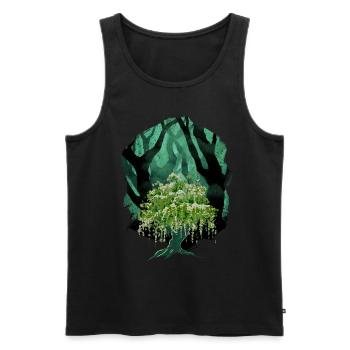 Forêt, Nature, Botanique, Flore - Débardeur bio Premium Homme - noir - Devant - AI Model Male 178 light (178cm)