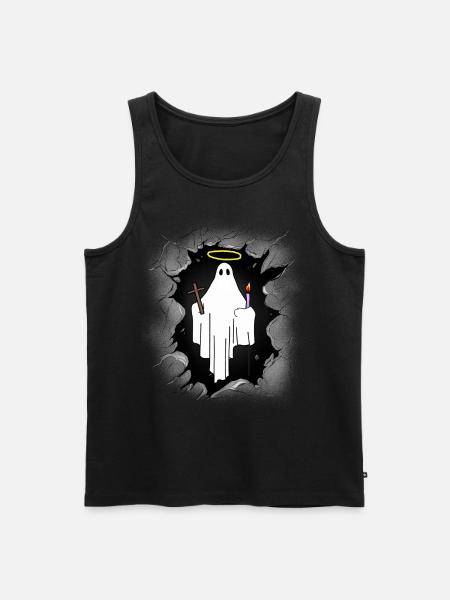 Minuit Saint- Fantôme Halloween Effrayant - Débardeur bio Premium Homme - noir