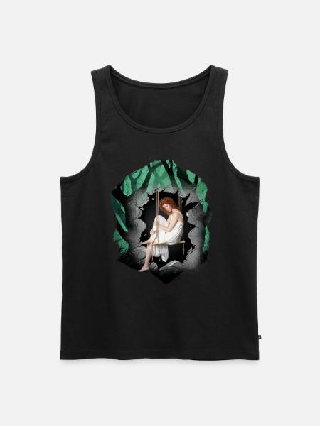 Mädchen Wald Sinnlich Romantisch - Männer Premium Bio Tank Top - Schwarz