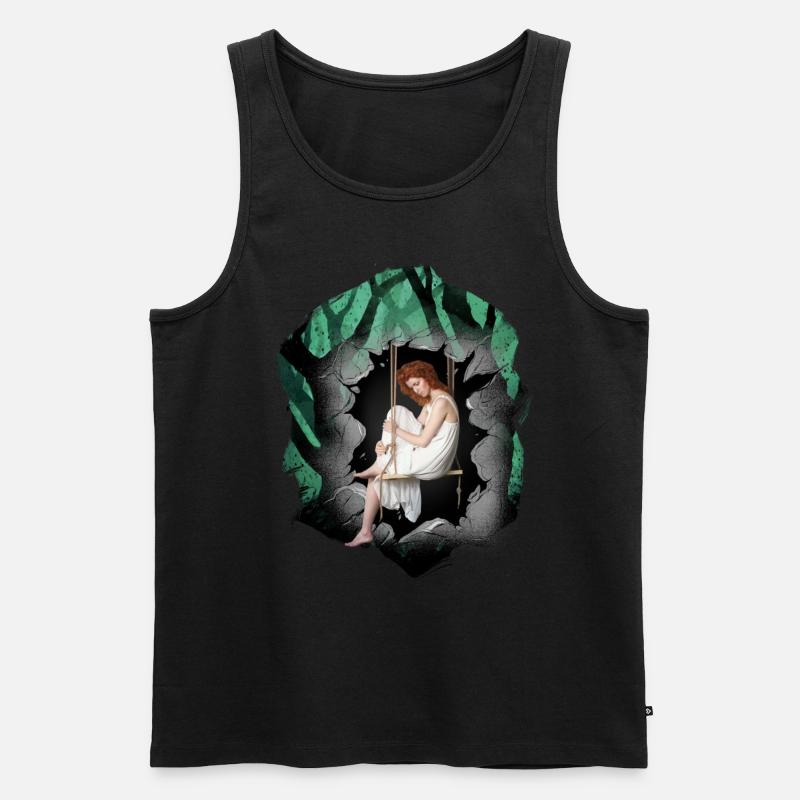Mädchen Wald Sinnlich Romantisch - Männer Premium Bio Tank Top - Schwarz