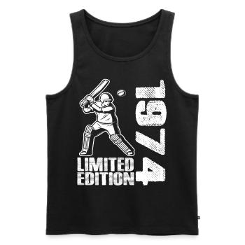 Édition limitée 1974 Édition limitée Cricket - Débardeur bio Premium Homme - noir - Devant - Michal (187cm)