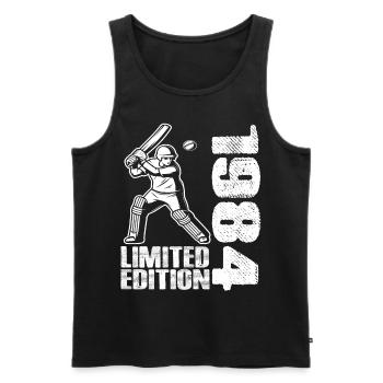 Limited Edition 1984 Limited Edition Cricket - Männer Premium Bio Tank Top - Schwarz - Vorne - Michal (187cm)