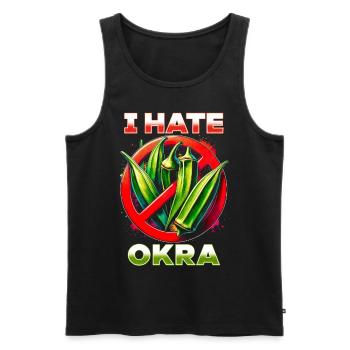 I hate okra - Men's Premium Organic Tank Top - black - Front - Michal (187cm)