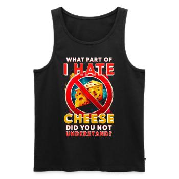 Cheese Hater - Men's Premium Organic Tank Top - black - Front - AI Model Male 178 light (178cm)